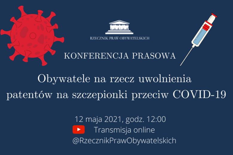 Granatowa grafika z tytułem konferencji