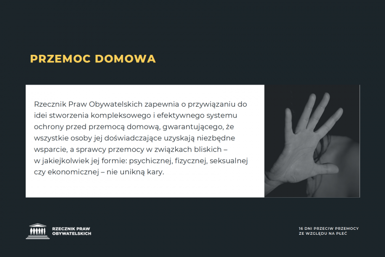 grafika z fragmentem komunikatu o przemocy domowej