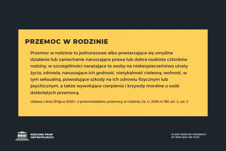 grafika z fragmentem komunikatu o przemocy w rodzinie