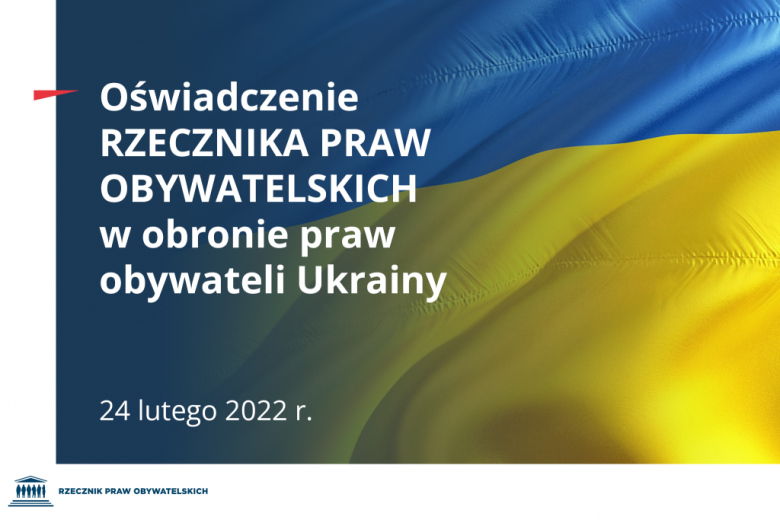 grafika z tekstem na tle flagi ukraińskiej