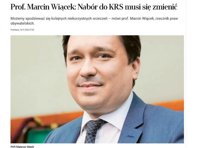 Wywiad RPO dla Rzeczpospolitej - zrzut strony internetowej