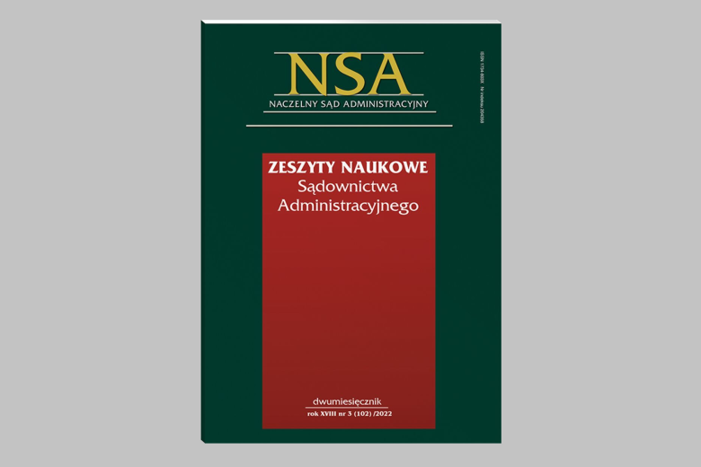 Grafika z okładką "Zeszytów Naukowych Sądownictwa Administracyjnego"