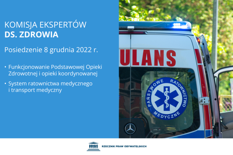 grafika z tekstem i zdjęciem ambulansu  