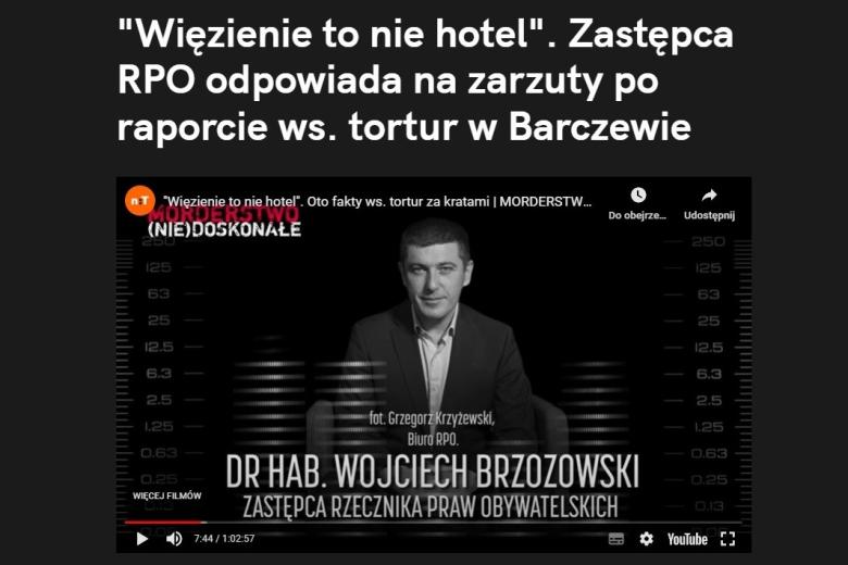 Zrzut ekranu z portalu z zapisem nagrania podcastu z widocznym zdjęciem ZRPO Wojciech Brzozowskiego