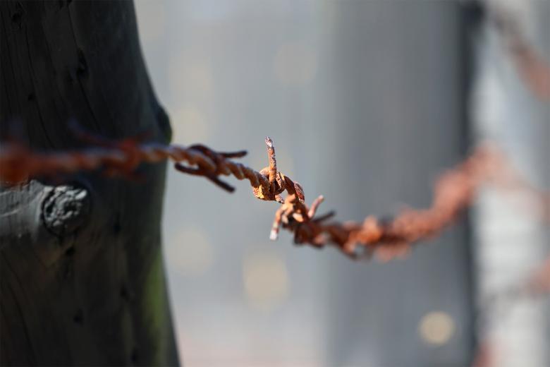 Zardzewiały drut kolczasty