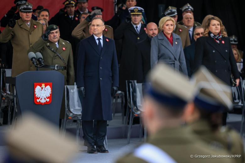 loża honorowa z parą prezydencką