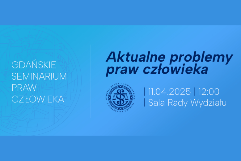 plansza z nazwą konferencji prawniczej i logiem organizatora 