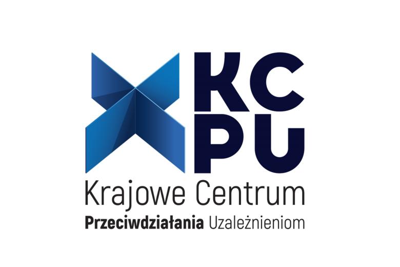grafika z literami KCPU i tekstem Krajowe Centrum Przeciwdziałania Uzależnieniom 
