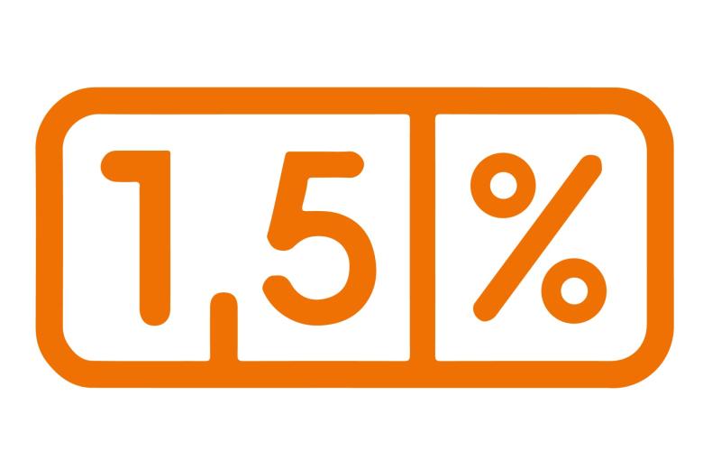 symbol graficzny z tekstem jedna piąta i znak procentu 