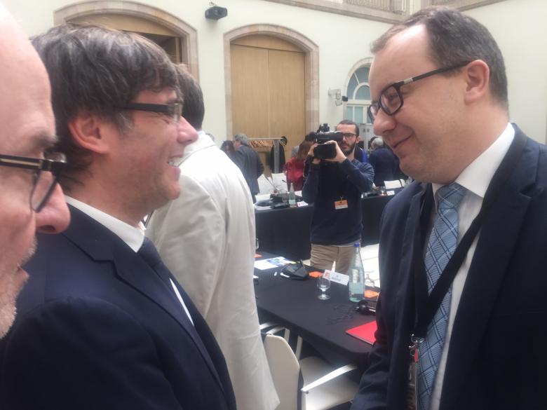 Na zdjęciu Adam Bodnar z Prezydentem Katalonii Carlesem Puigdemont