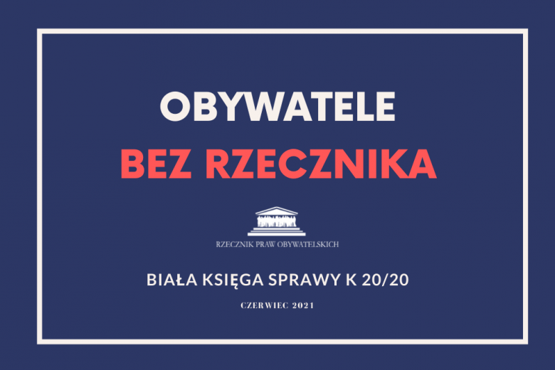 Granatowa grafika z biało-czerwonym napisem