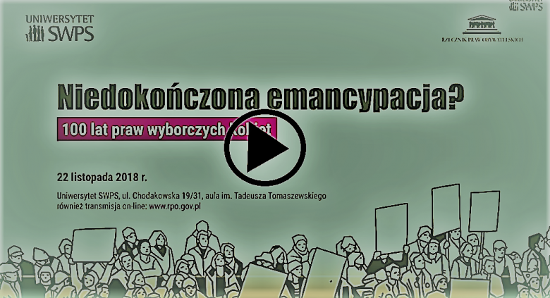 Plakat konferencji w kolorze zielonym ze znakiem PLAY