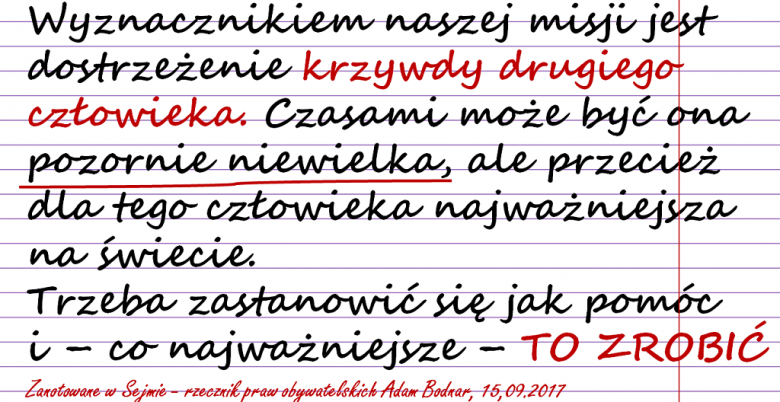 Napis na papierze w linie