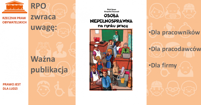 Grafika z okładką książki  i napisem "RPO zwraca uwagę - ważna publikacja dla pracowników, dla pracodawców, dla firm