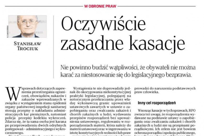 Fragment strony gazety z tytułem