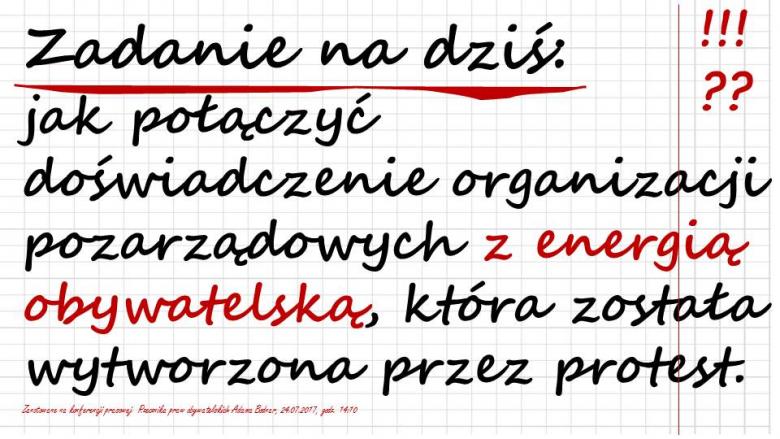 Tekst odręczny na kartce w kratkę z zeszytu