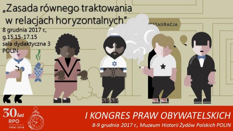 Mem z grafiką przedstawiającą ludzi różnych wyznań, o różnym kolorze skóry, kobiet i mężczyzn, którzy wchodzą do restauracji.