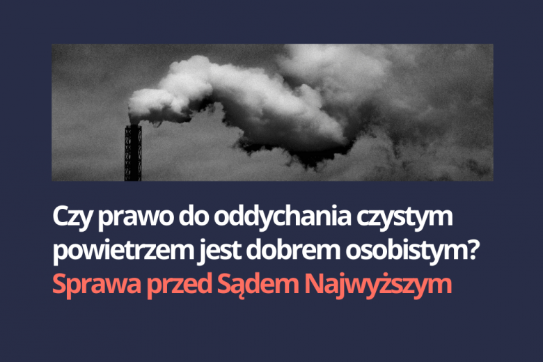 Granatowa grafika ze zdjęciem dymiącego komina