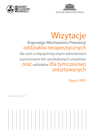 Okładka publikacji - Wizytacje Krajowego Mechanizmu Prewencji oddziałów terapeutycznych.