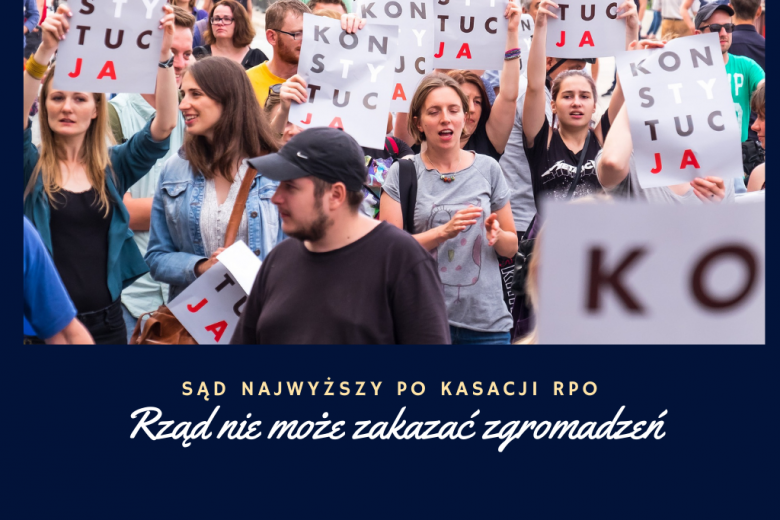 grafika przedstawiająca demonstrację w obronie konstytucji