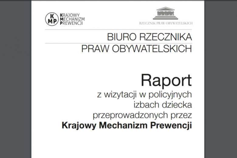 Okładka z tytułem Raport z wizytacji w policyjnych izbach dziecka