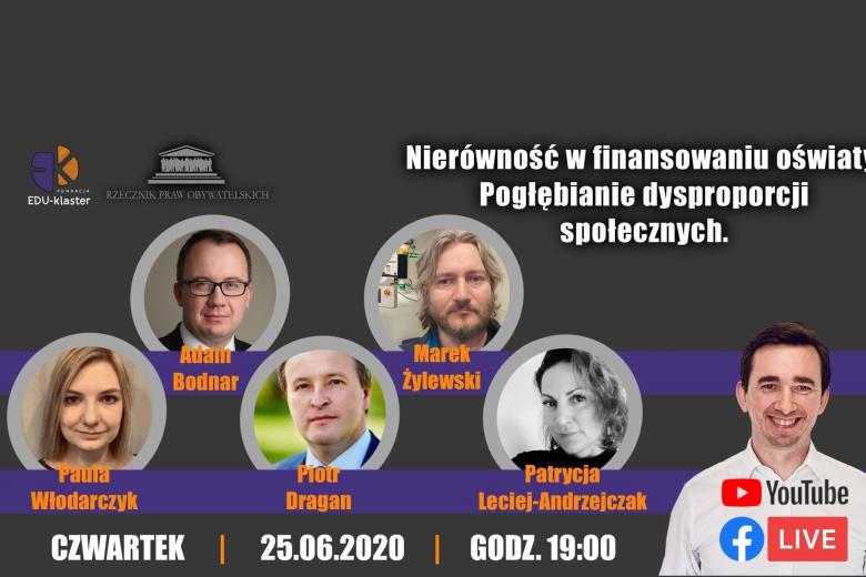 Plakat wydarzenia ze zdjęciami gości i gościń