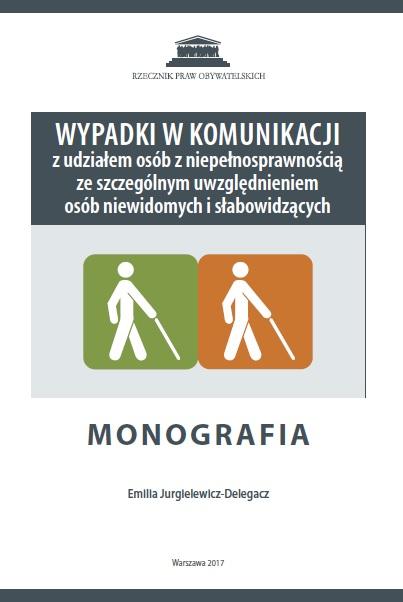 grafika: fragment okładki przedstawijący dwa grafy symbowizujące osoby słabowidzące poruszjące się z laską