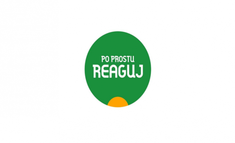 Zielone kółko z napisem Po prostu reaguj