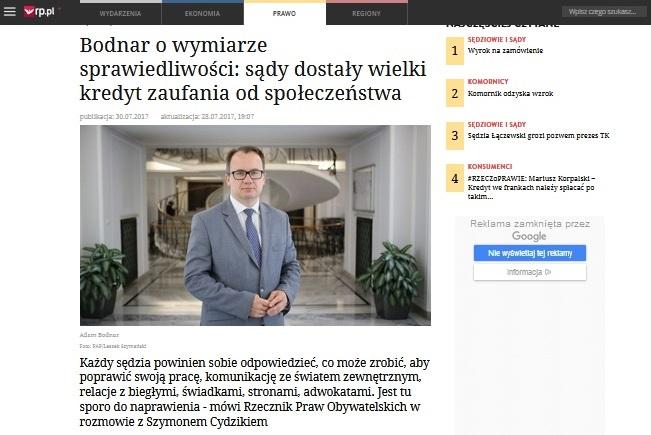 zdjęcie: fragment strony internetowej Rzeczpospolitej