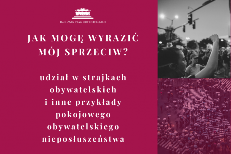 różowa plansza z napisem "jak mogę wyrazić swój sprzeciw"