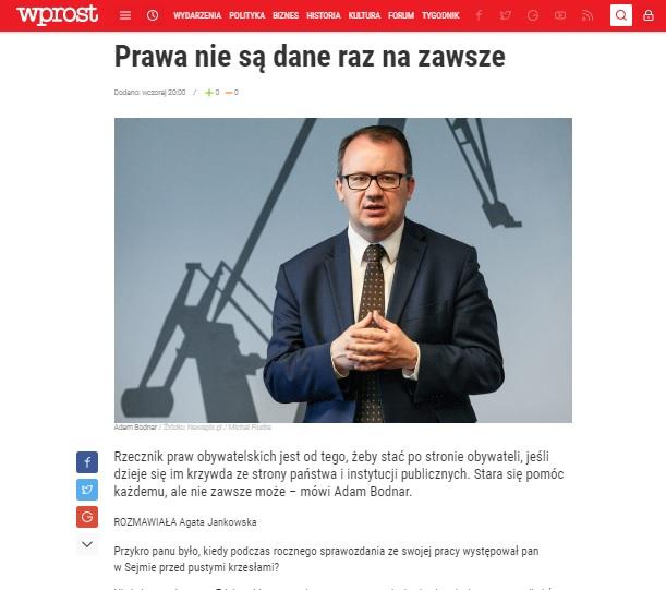 grafika: fragment strony interentowej tygodnika Wprost