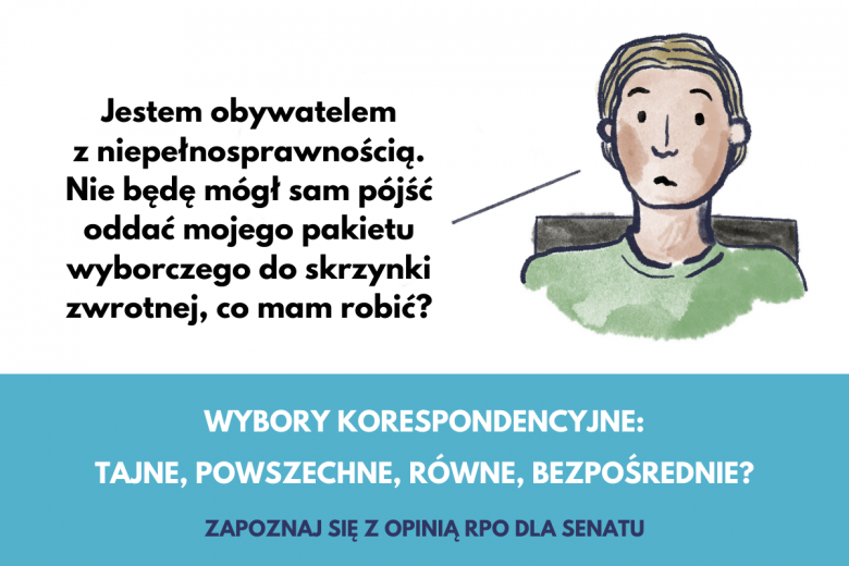 Grafika o wyborach korespondencyjnych, jak mają głosować niepełnosprawni?