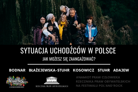 Plakat wydarzenia ze zdjęciem rodziny Stuhr