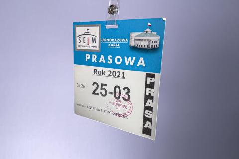 Przepustka do sejmu dla dziennikarza