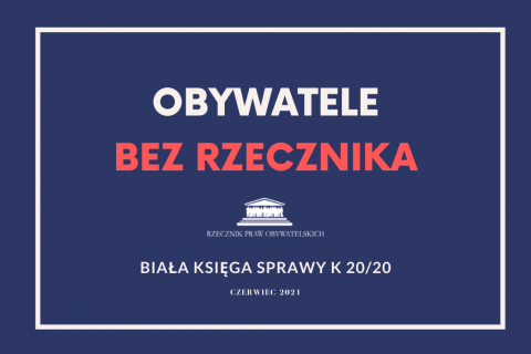 Granatowa grafika z biało-czerwonym napisem