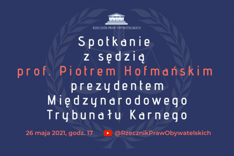 Granatowa grafika z biało-czerwonym napisem