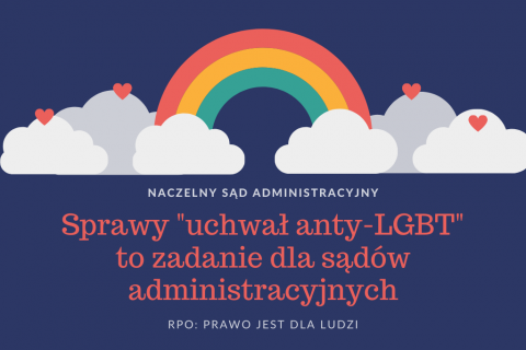 Granatowa grafika z tęczą