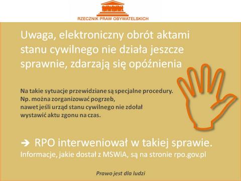 Elektroniczny obrót aktami stanu cywilnego nie działa jeszcze sprawnie, zdarzają się opóźnienia