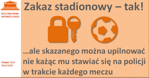 Grafika: kłódka i piłka na pomarańczowym tle