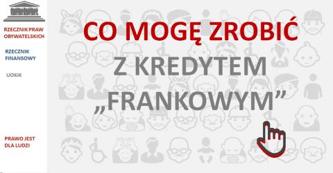 Grafika z napisem CO MOGĘ ZROBIĆ Z KREDYTEM „FRANKOWYM”?