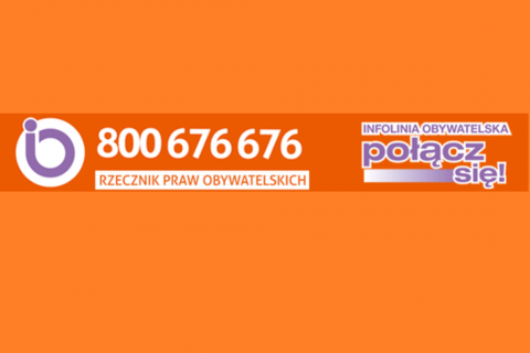 pomarańczowa grafika z numerem 800 676 676