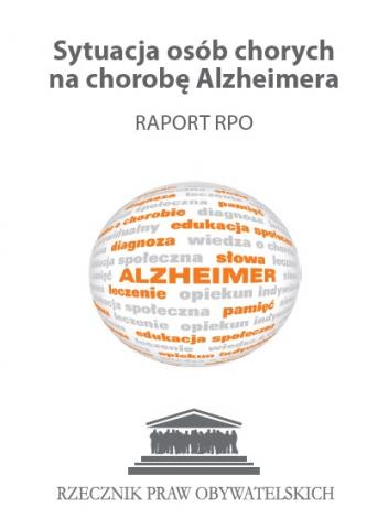 Biała okladka z kulą, na której są pomarańczowe napisy ALZHEIMER