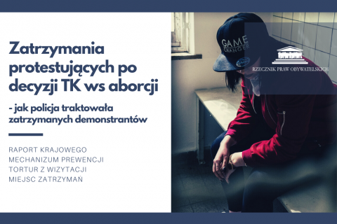 grafika przedstawiająca młodą osobę w czapce siedzącą w areszcie